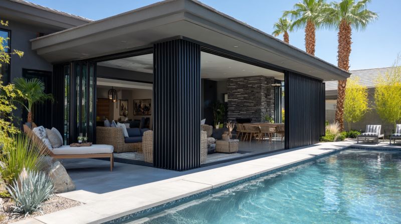 Backyard swimming pool in a Glendale, Arizona neighborhood